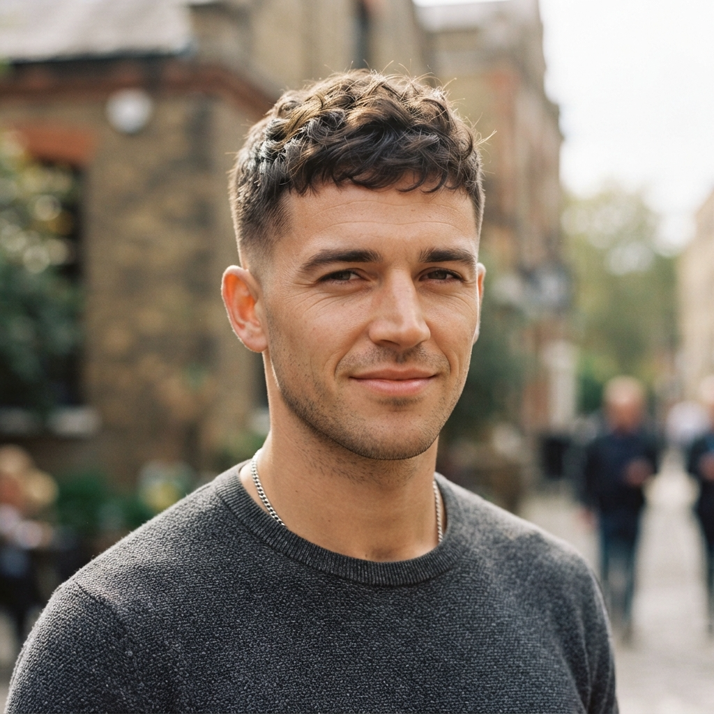 Textured Buzz Cut Men