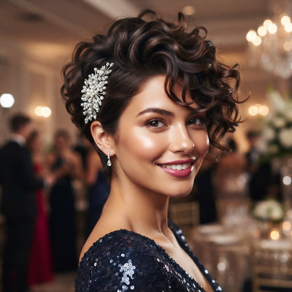 Voluminous Curled Pixie