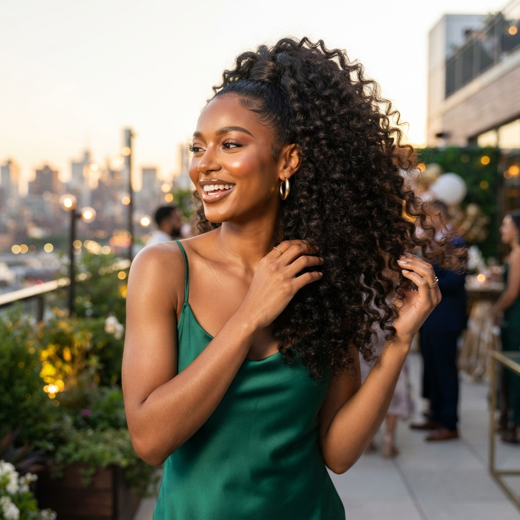 Voluminous Curly Ponytail