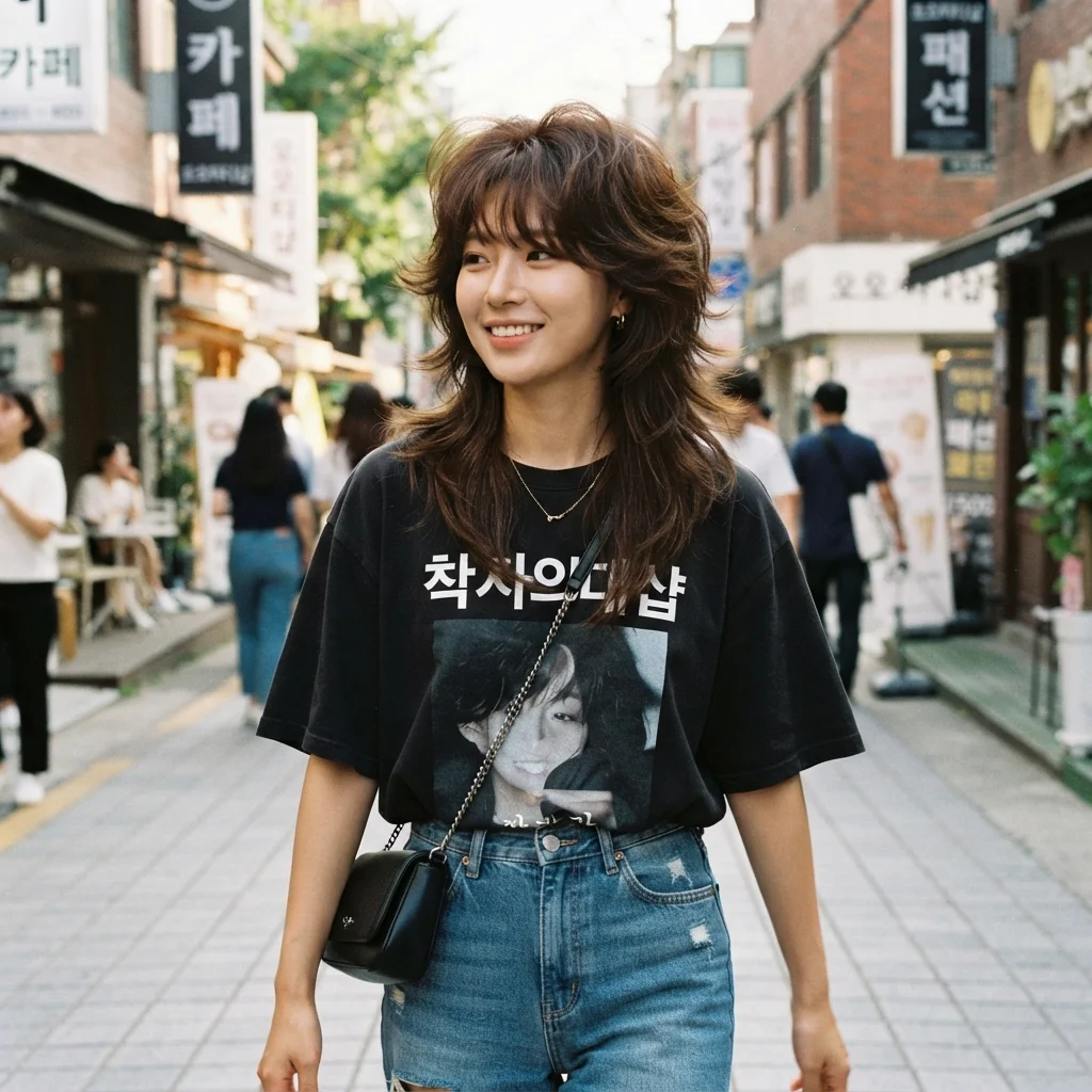Voluminous Korean Wolf Cut