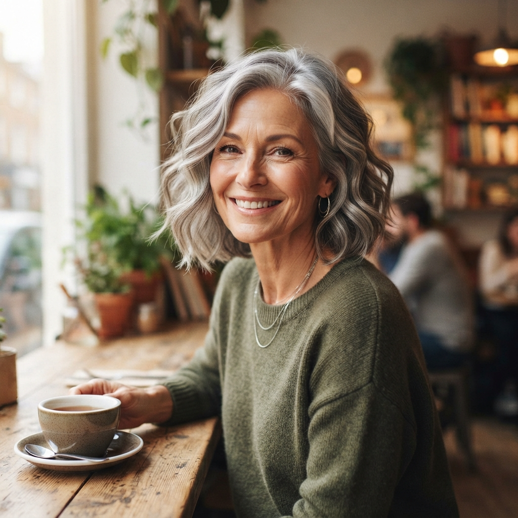 Wavy Gray Bob