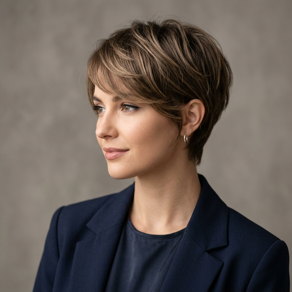 1. The Long Pixie with Side-Swept Fringe