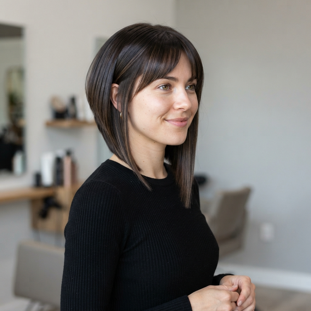 10. Asymmetrical Bob with Bangs