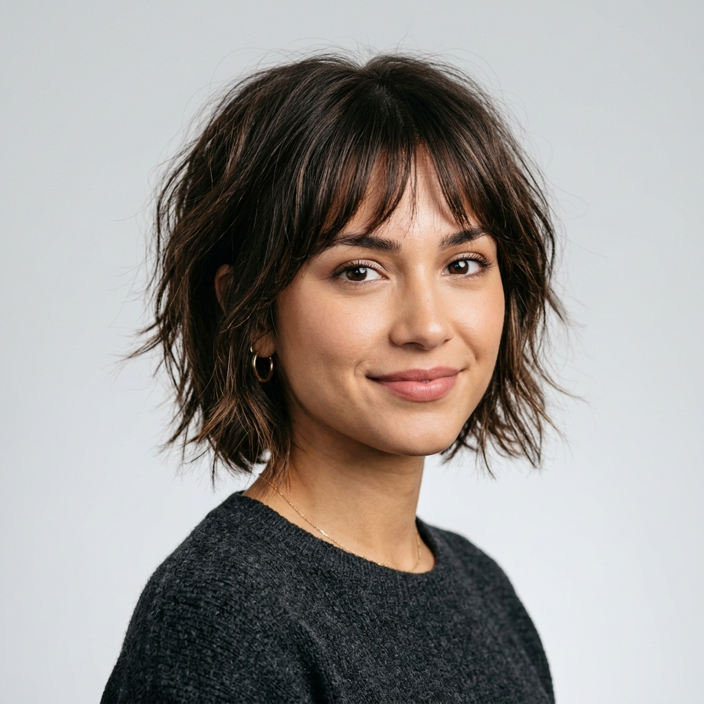 10. The Choppy Bob with Wispy Bangs