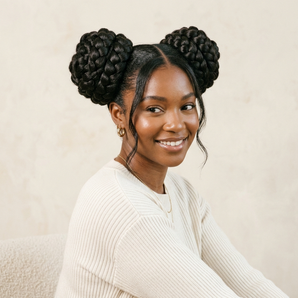 13. Braided Space Buns