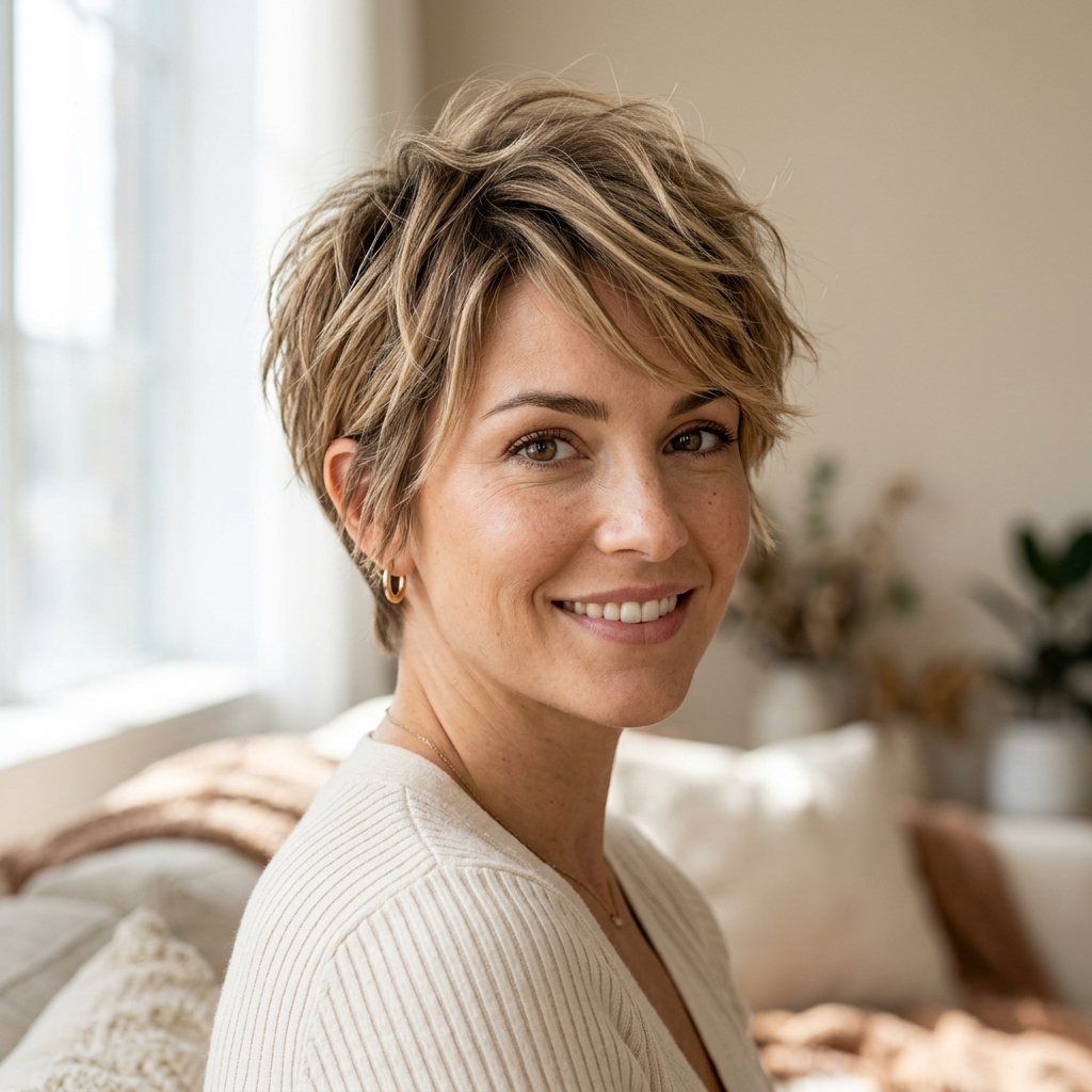 14. Pixie with Balayage