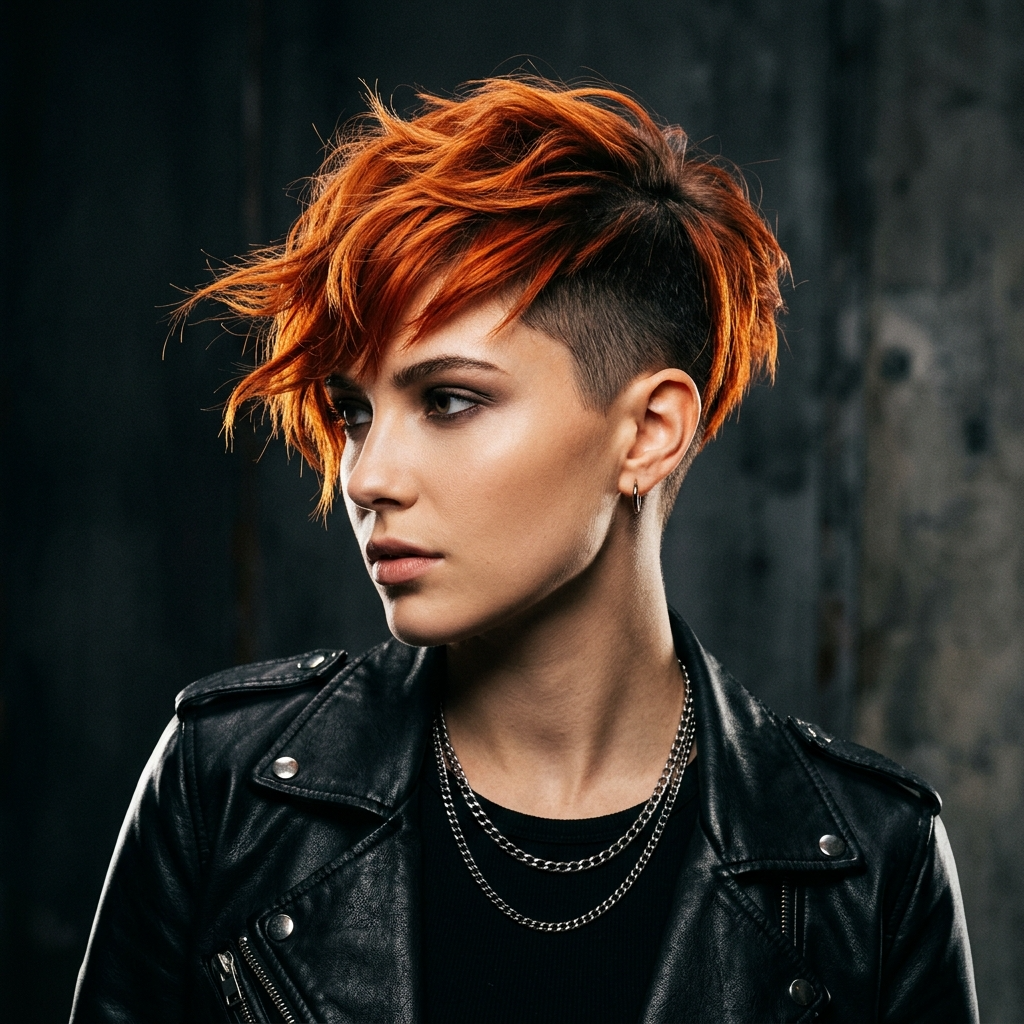 15. The Burnt Orange Undercut Pixie