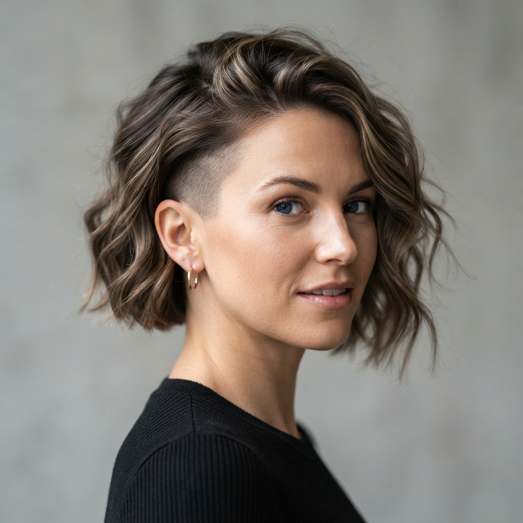 15. Wavy Undercut Bob