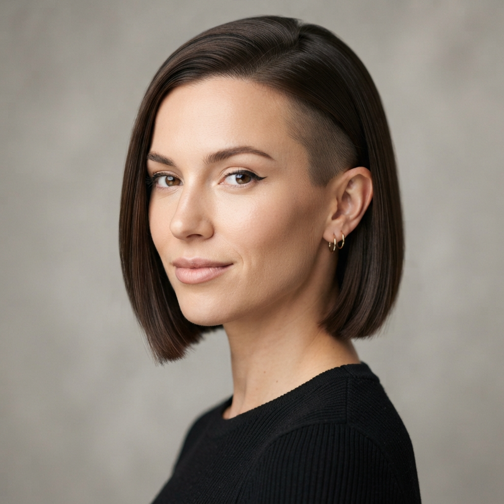 16. The Side-Shaved Bob