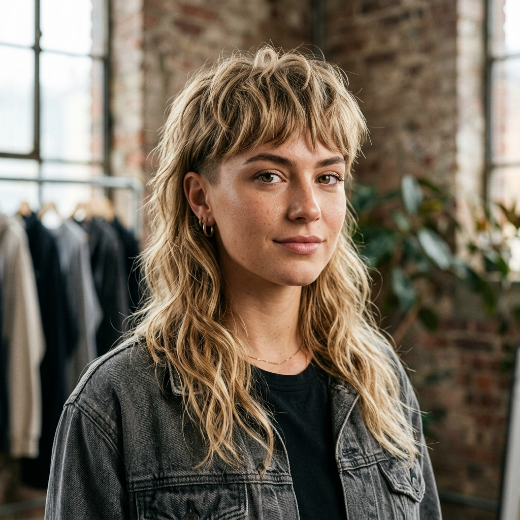 17. Modern Mullet with Fringe