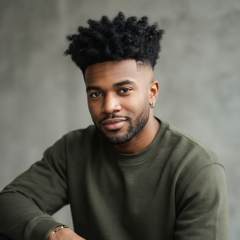 18. The Curly Top Fade