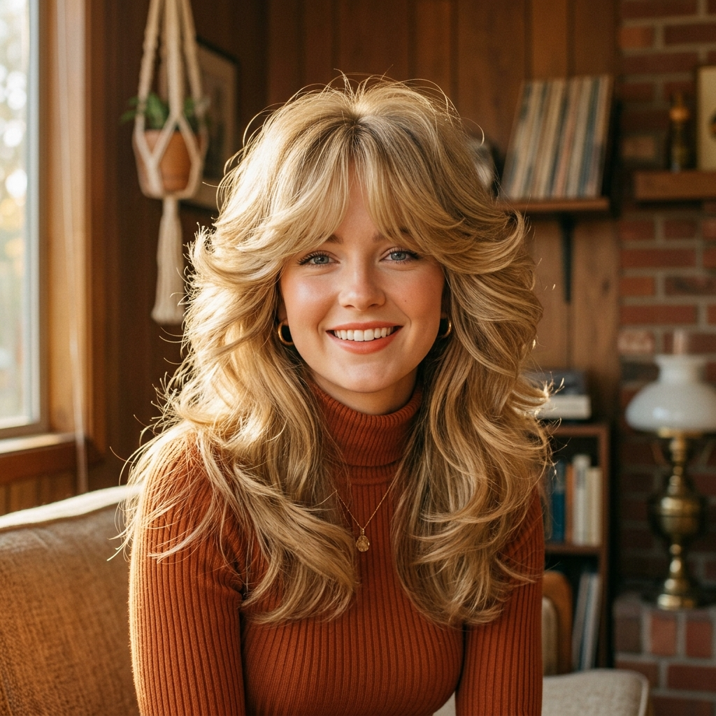 19. Feathered 70s Fringe