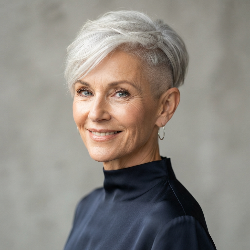 19. Silver Undercut for Women Over 50