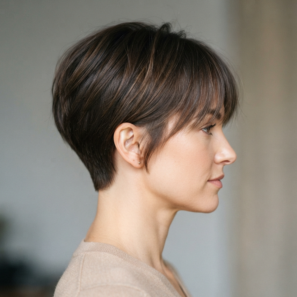2. Pixie Cut with Wispy Bangs