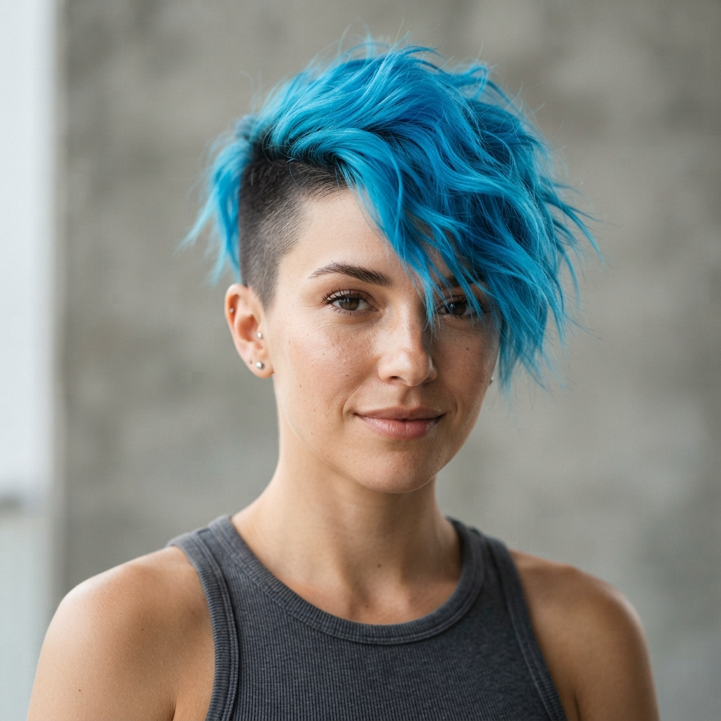 20. Buzzed Undercut with Colored Top