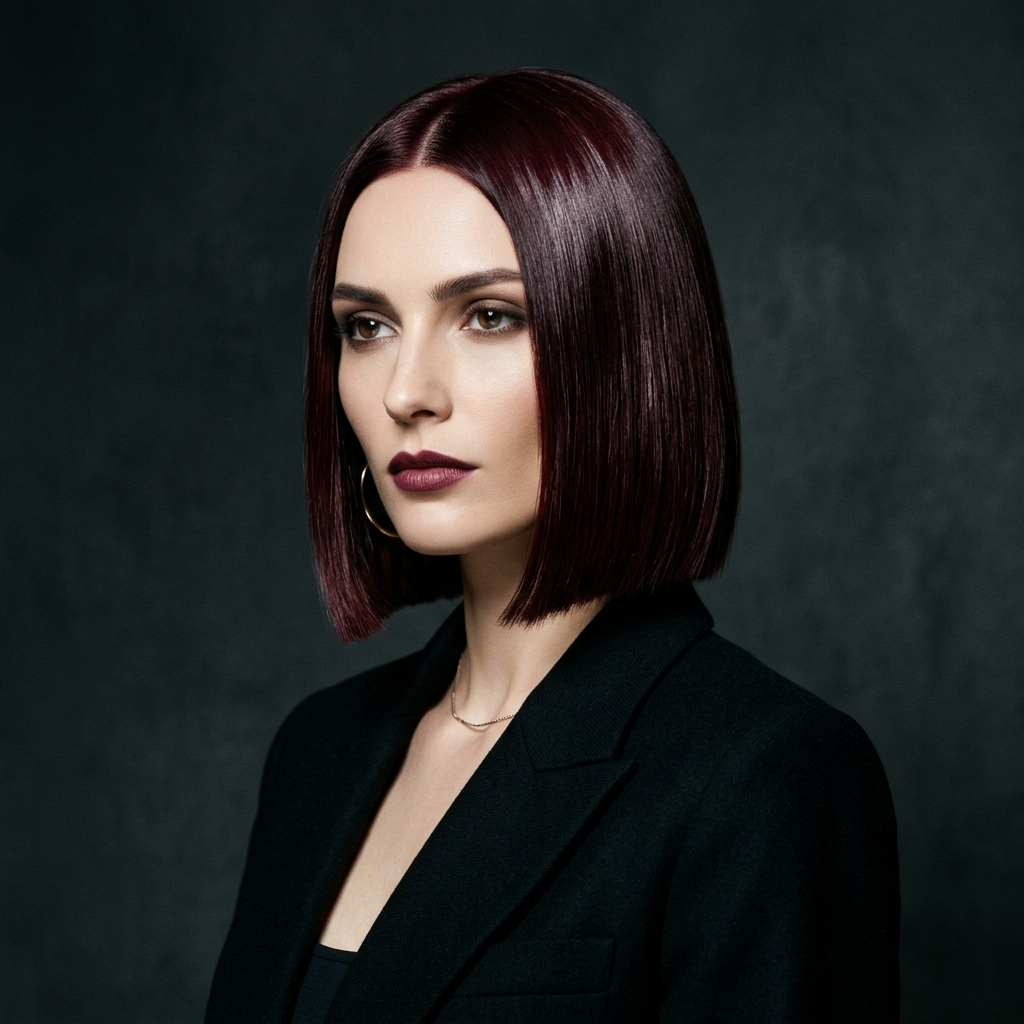 20. The Deep Wine Sleek Bob