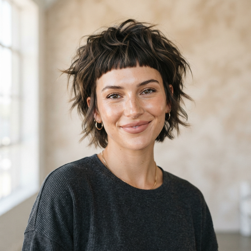 20. Tousled Crop with Baby Bangs