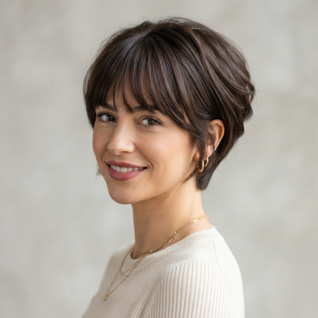 3. Short Wedge with Bangs