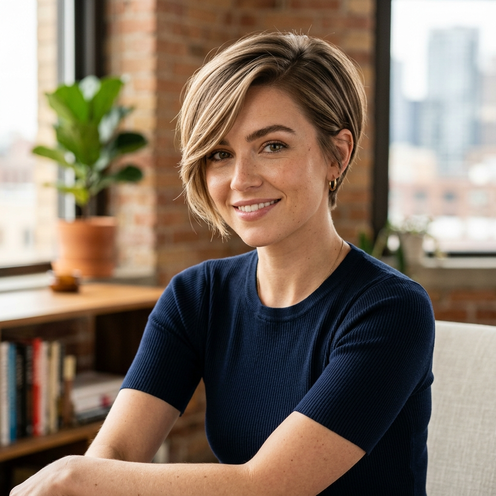 4. Pixie with Side-Swept Bangs