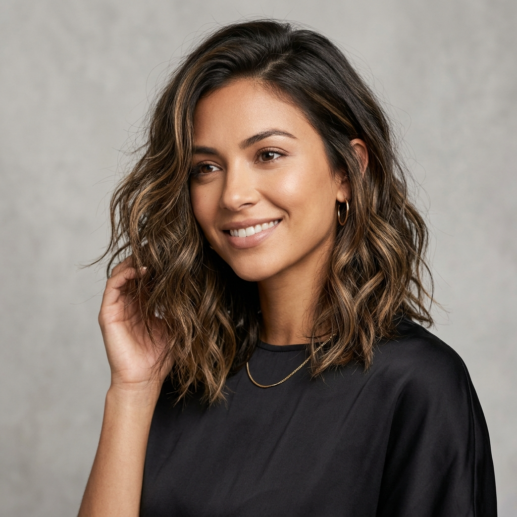 4. The Textured Collarbone Lob