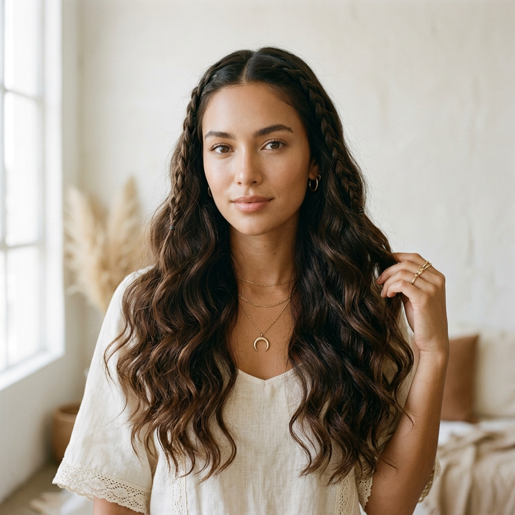 5. Boho Face-Framing Braids