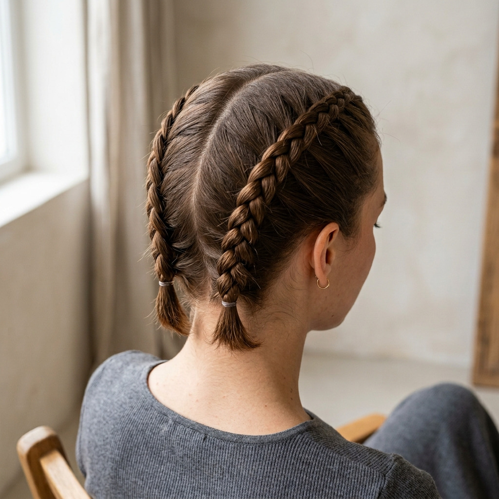 6. Double French Braids
