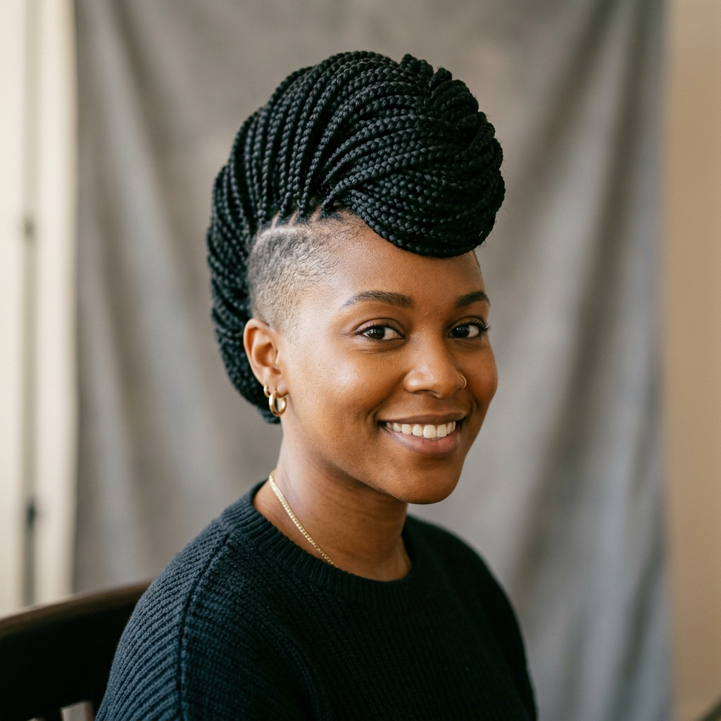 7. Box Braid Mohawk