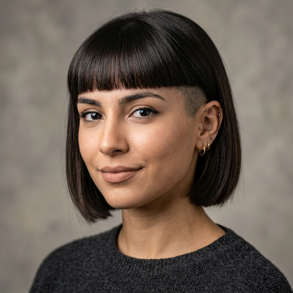 7. Undercut Bob with Bangs
