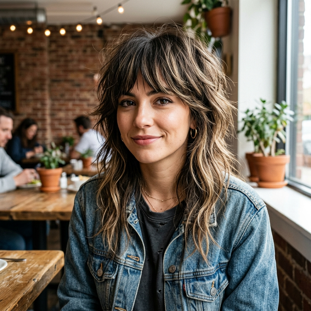 8. Wolf Cut with Shaggy Fringe