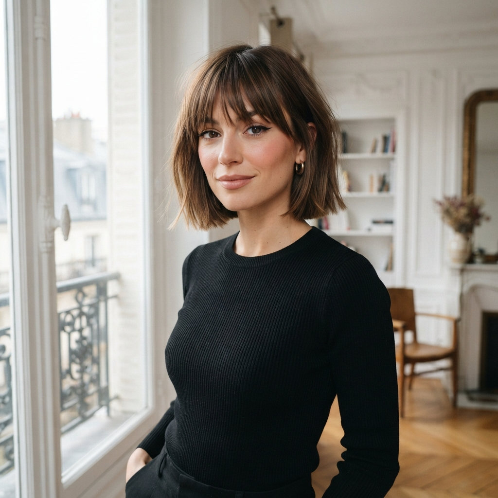 9. Birkin Bangs with a Chin-Length Cut