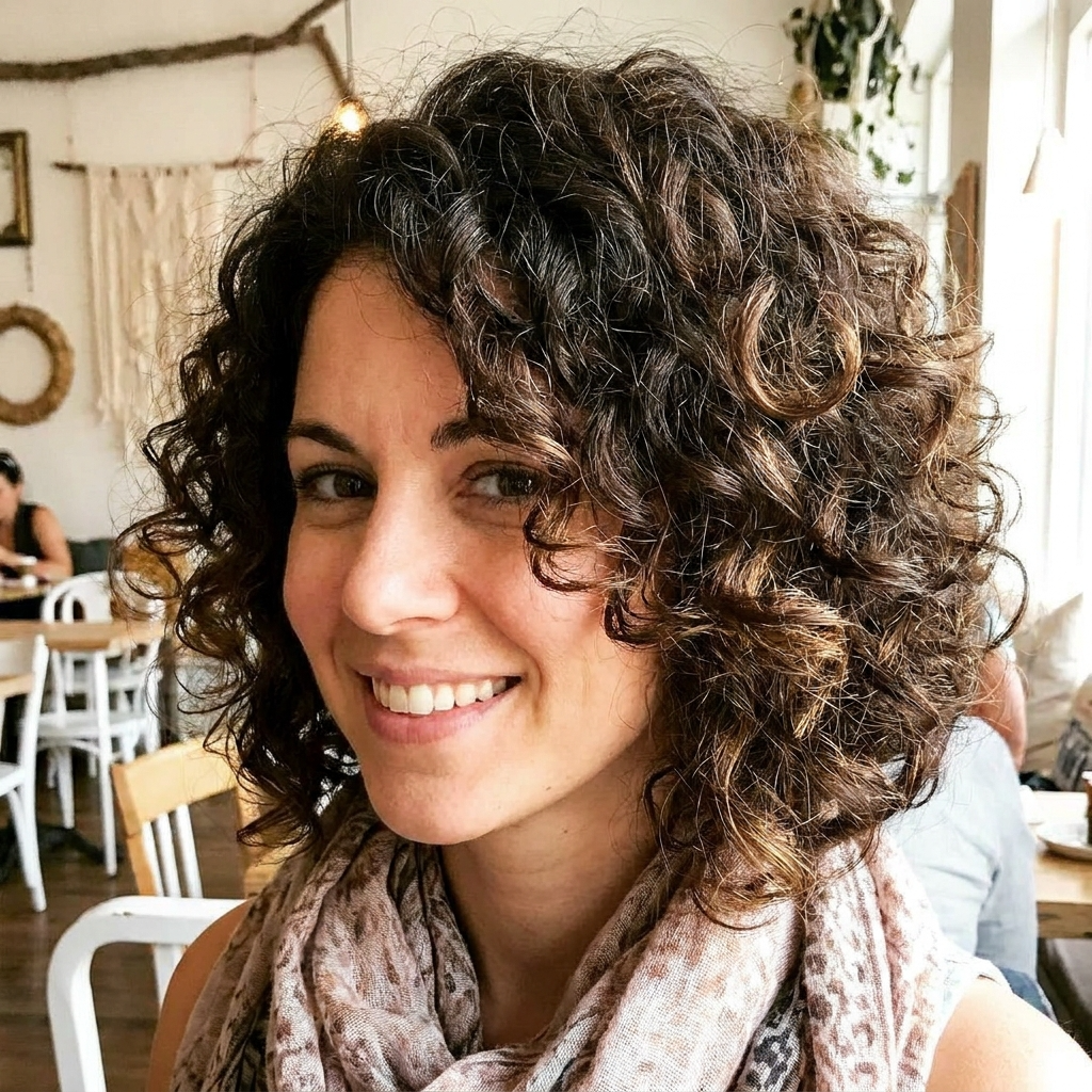 Layered Curly Bob