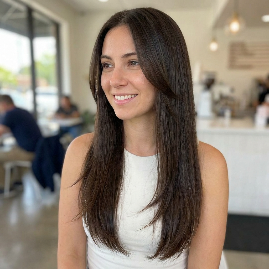Long Straight Hair with Wispy Ends