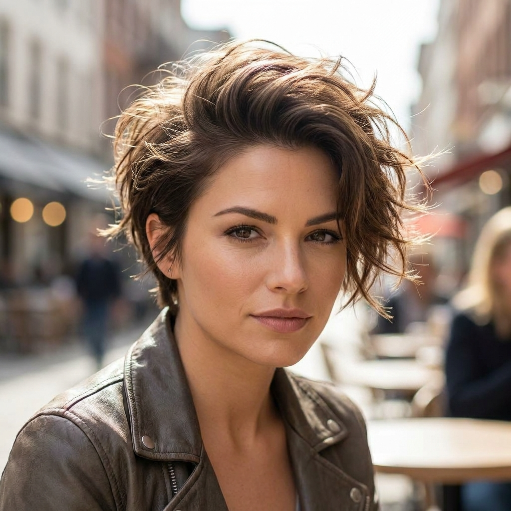 Textured Pixie with Volume on Top