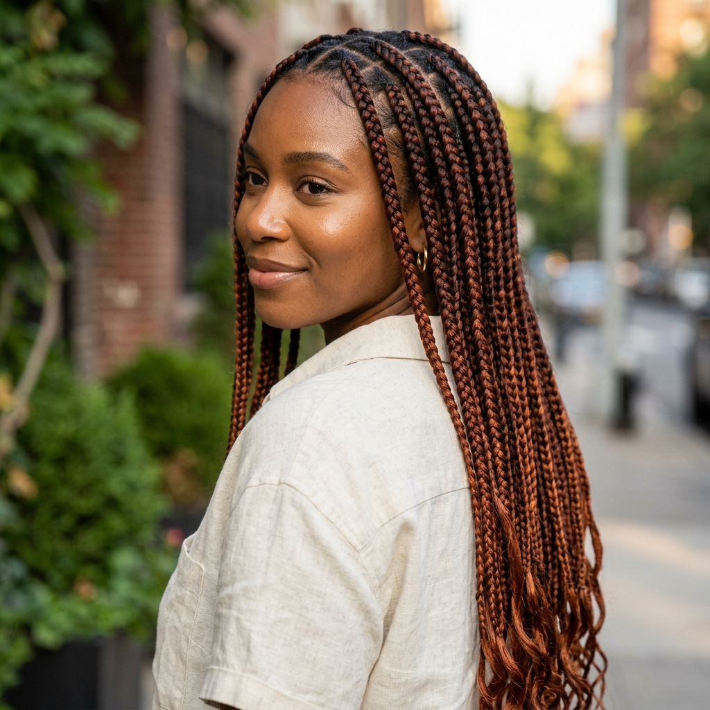 Auburn Knotless Braids