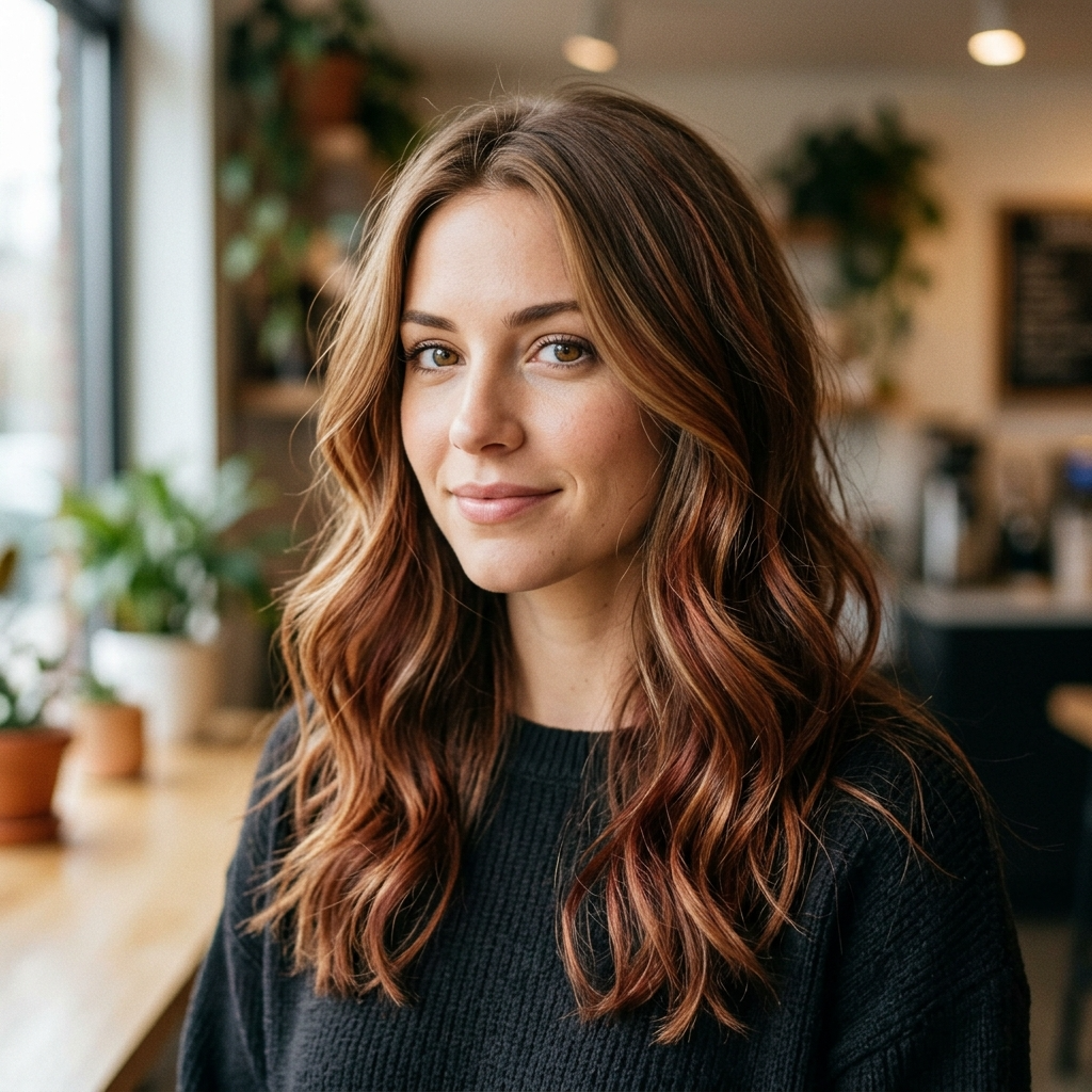 Auburn Lowlights on Light Brown Hair