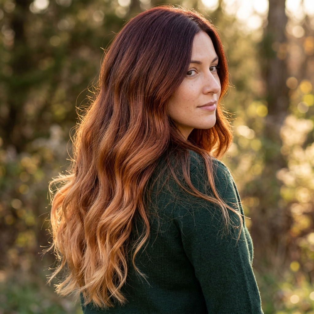 Auburn Ombré with Strawberry Blonde Ends