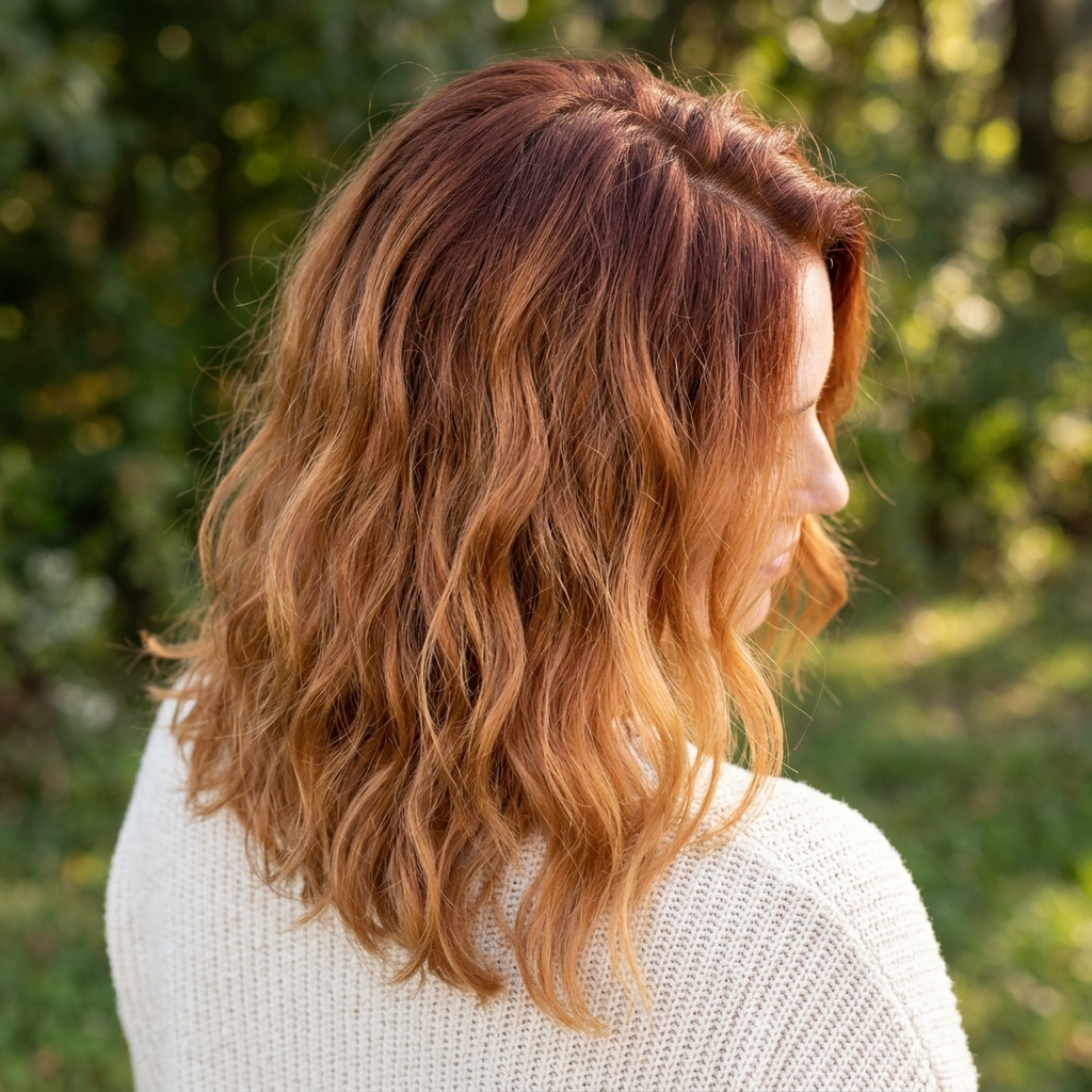 Auburn Root Smudge Over a Light Red Base