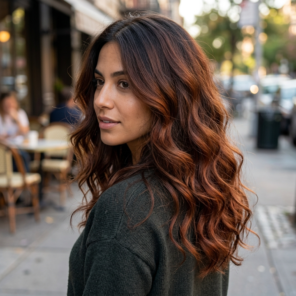 Auburn Root Smudge on Dark Brown