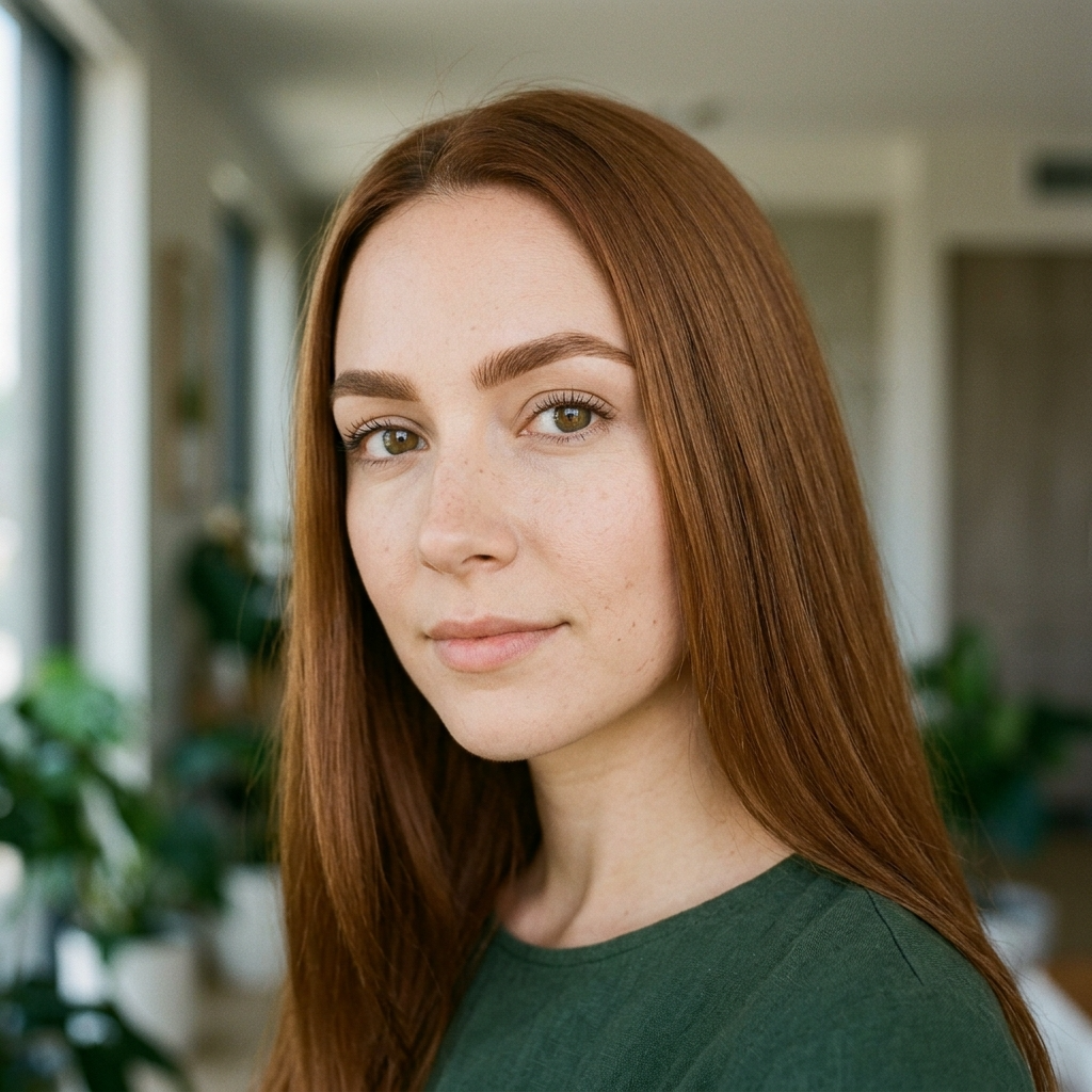 Auburn With Lightened Brows