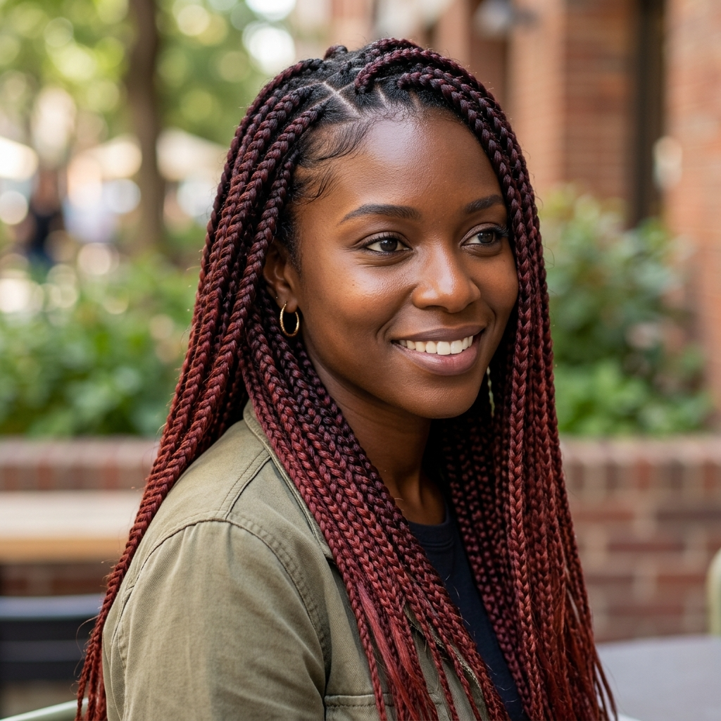 Black Cherry Auburn Box Braids