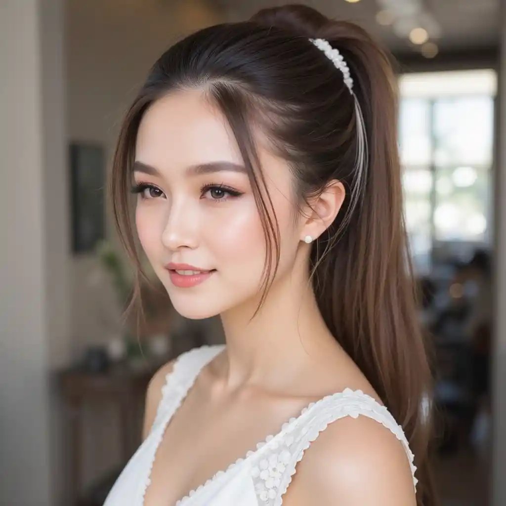 Bubble Ponytail with Sleek Finish