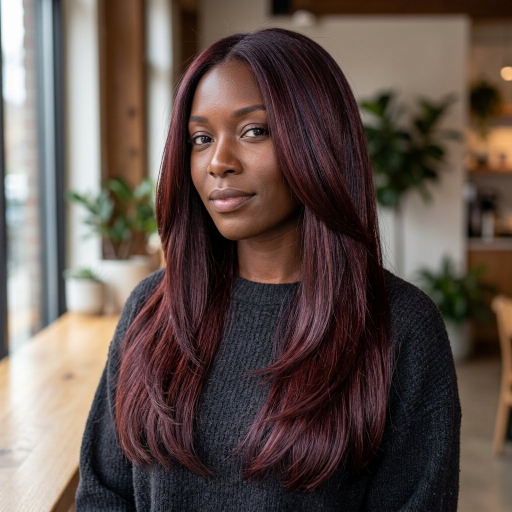 Burgundy Auburn With Cherry Cola Highlights