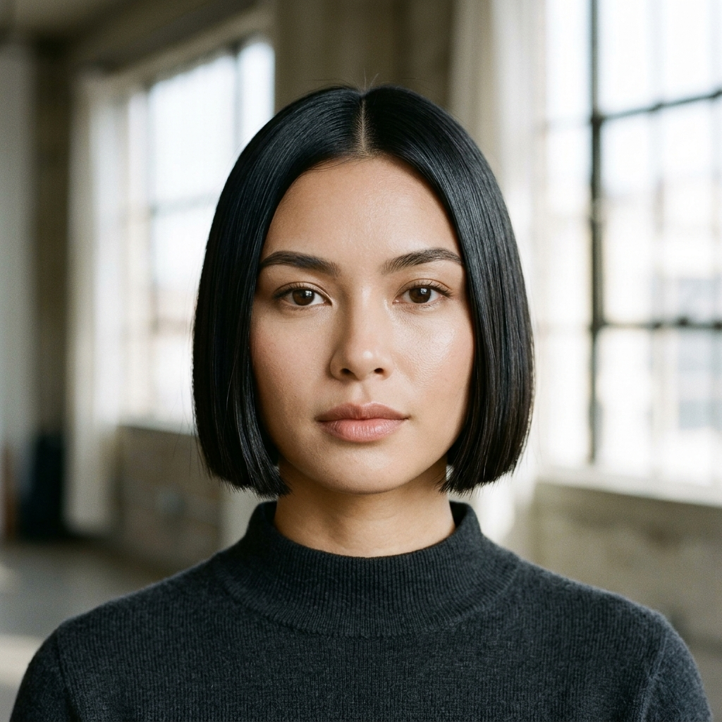 Center Part Glass Bob