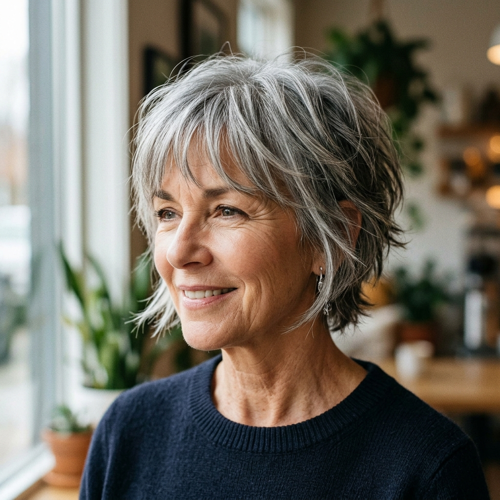 Chin-Length Bixie with Wispy Fringe