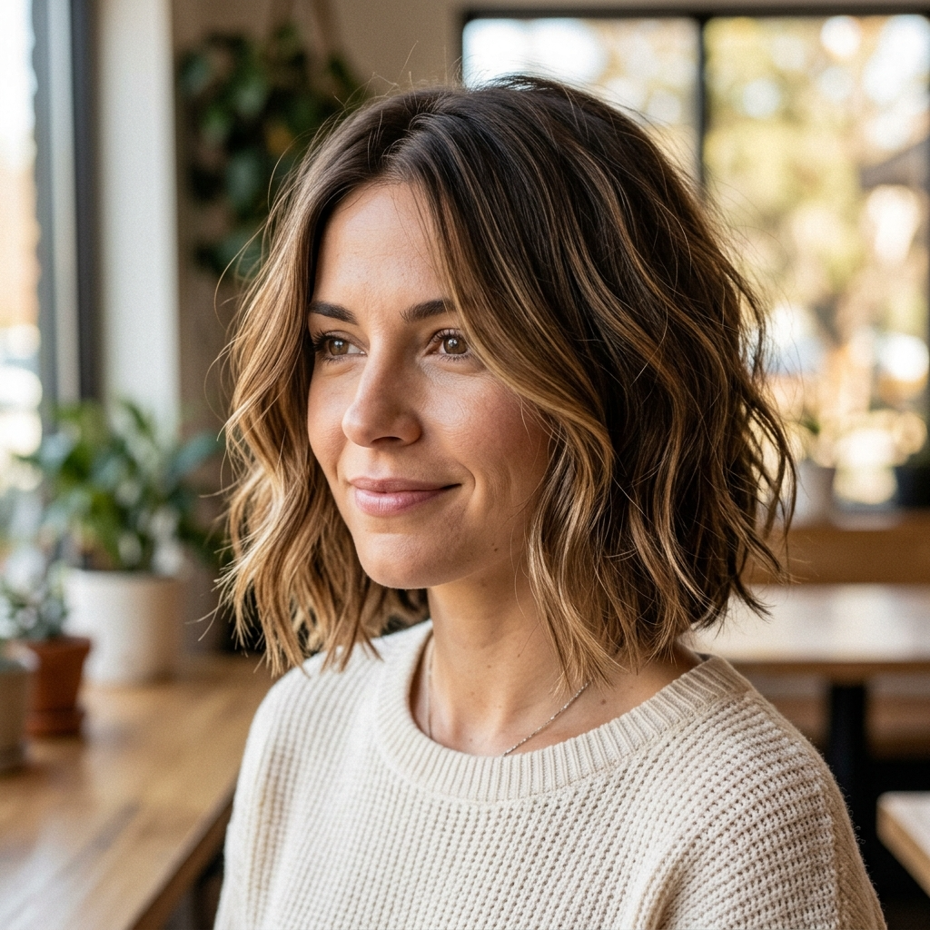 Chin-Length Bob with Soft Waves