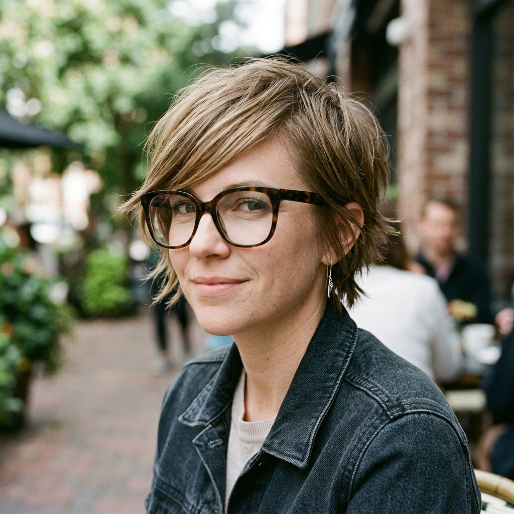 Choppy Pixie Shag with a Side-Swept Fringe