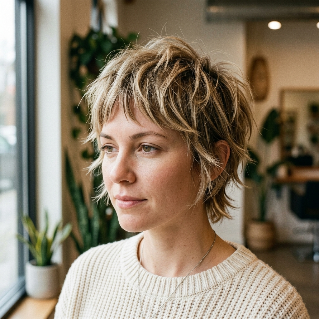 Choppy Textured Pixie Shag