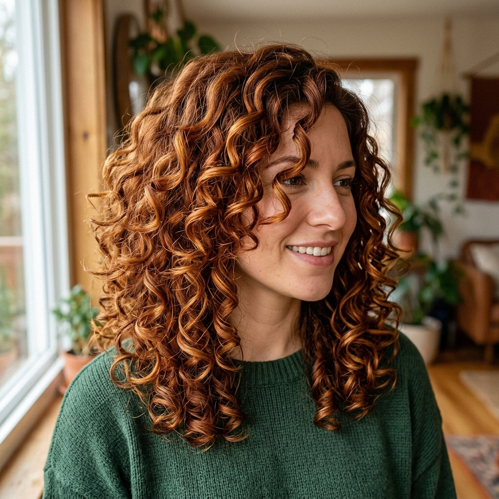 Cinnamon Auburn on Type 3 Curls