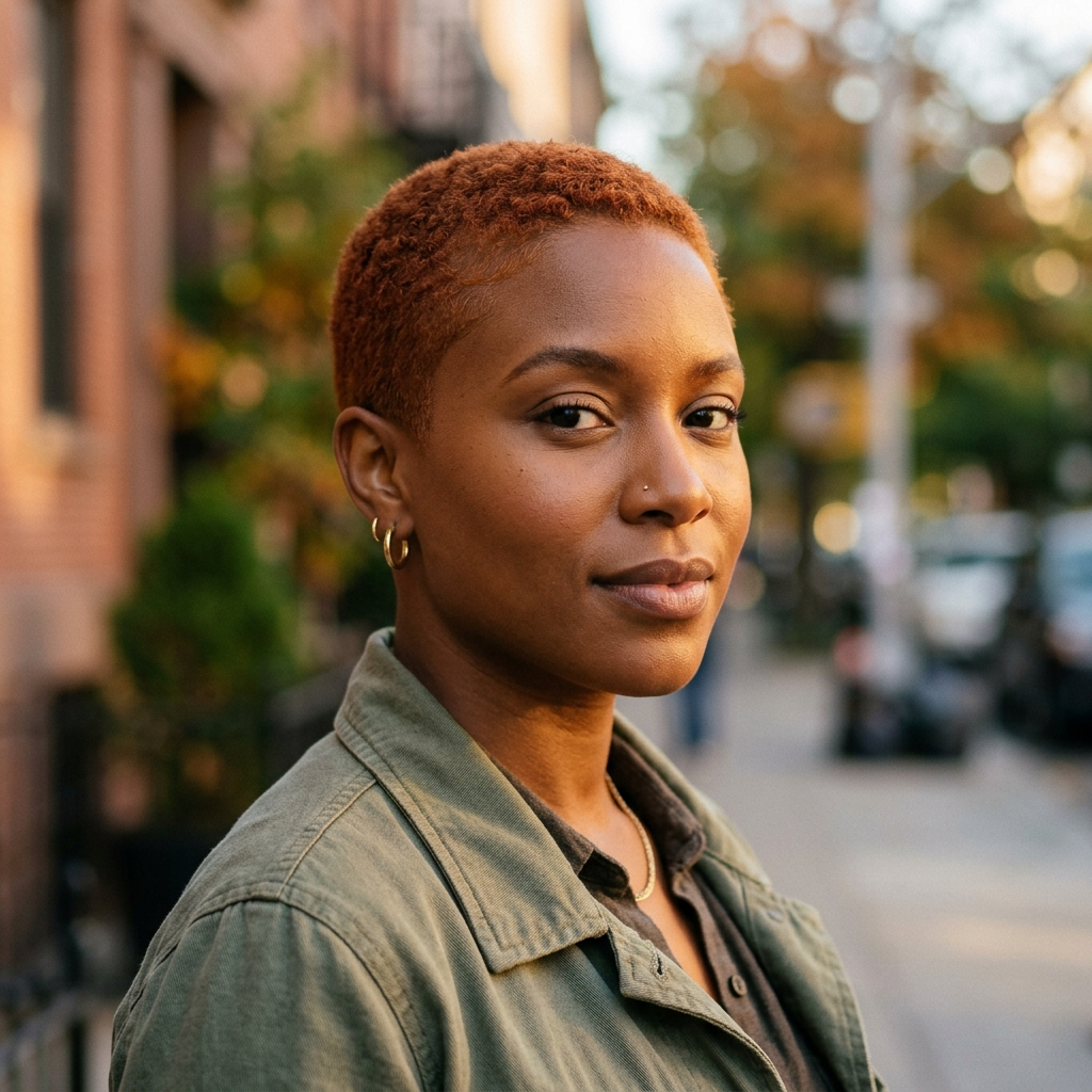 Copper Auburn Buzz Cut for women
