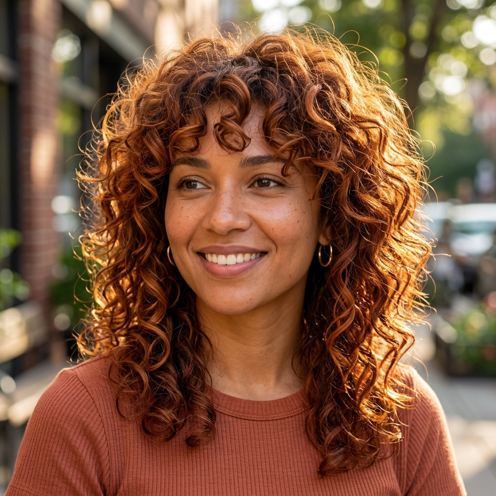 Copper Auburn Curly Shag